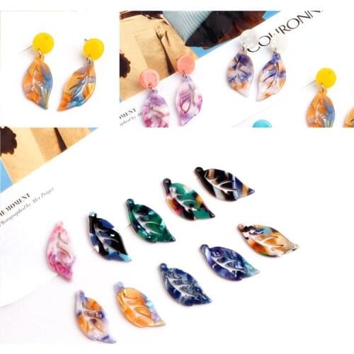 DIY ear jewelry accessories imported from Japan and Korea leaves earbob shaped acetate material pendant Pendant