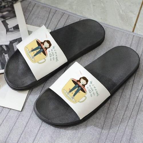Women Summer Slippers Coffee Cup Printed Home Indoor Slipper Indoor Slippers Bathroom Flip Flops Ladies