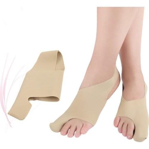 1 Pair Toe Thumb Straightener Skin-friendly Exercise Toe Appliance One-piece Hallux Valgus Protector (Khaki Size)