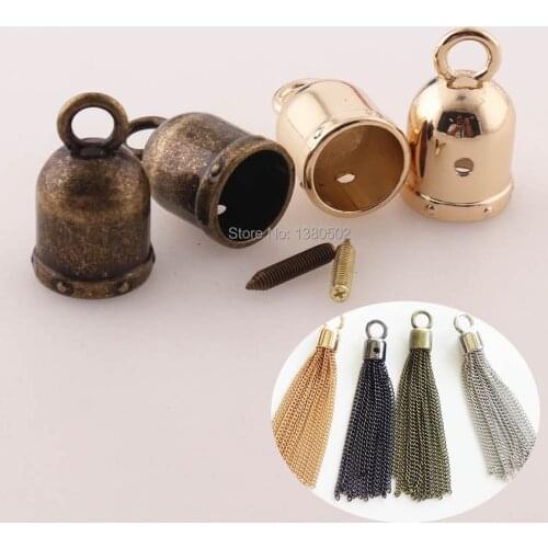10pcs/lot Metal Cord End Stopper Light gold Bronze Color Cord End Caps for Rope Tassel Leather Craft Decoration acceessories