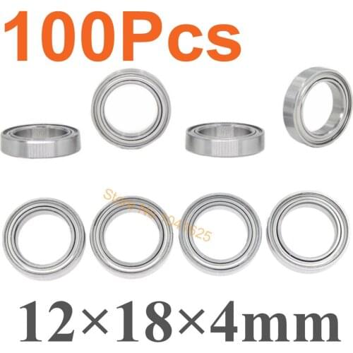 100pcs Ball Bearings 12x18x4mm For Traxxas Slash 4x4 Revo E-Revo HPI Associated Kyosho Axial RC Car Parts