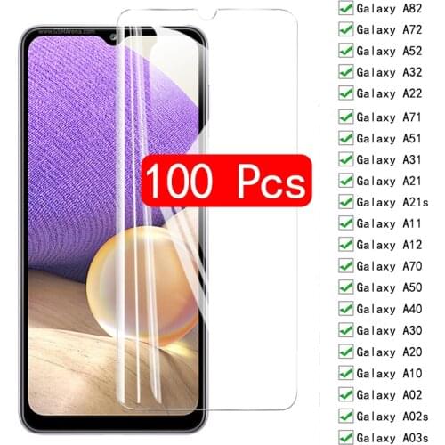 100Pcs Tempered Glass For Samsung Galaxy A32 A52 A72 A42 A22 A82 A42 Screen Protector A71 A51 A41 A31 A21 A70 Glass Dropshipping