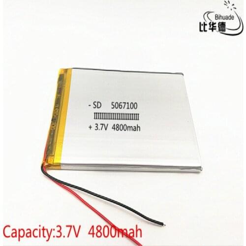 2pcs 3.7V,4800mAH 5067100 (polymer lithium ion battery) Li-ion battery for tablet pc 7 inch 8 inch 9inch