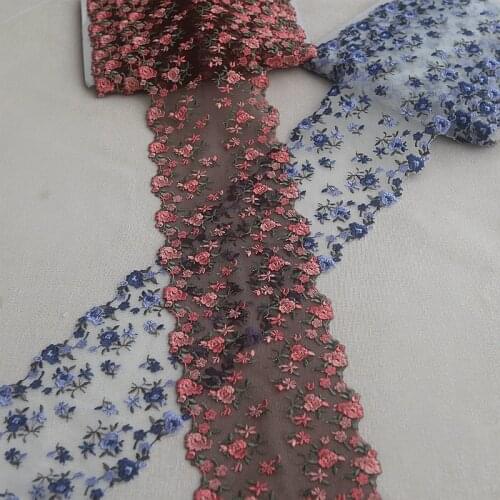 2Yards Exquisite Embroidered Flower Lace Trim High Quality Lace Fabric DIY Craft&Sewing Dress Clothing Accessories width15cm