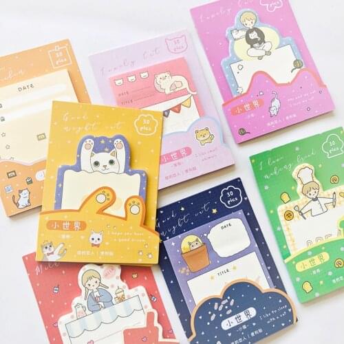 30 Sheets/Pack Kawaii My Little World Cats Memo Pads Message To Do List Stationery