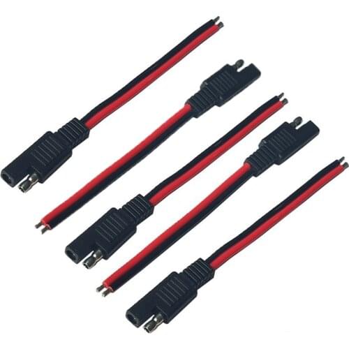 5PCS 15CM SAE 2 Pin Quick Connector Disconnect Plug 14AWG SAE Extension Cable Wire Harness for Motorcycle Generator Solar Panel