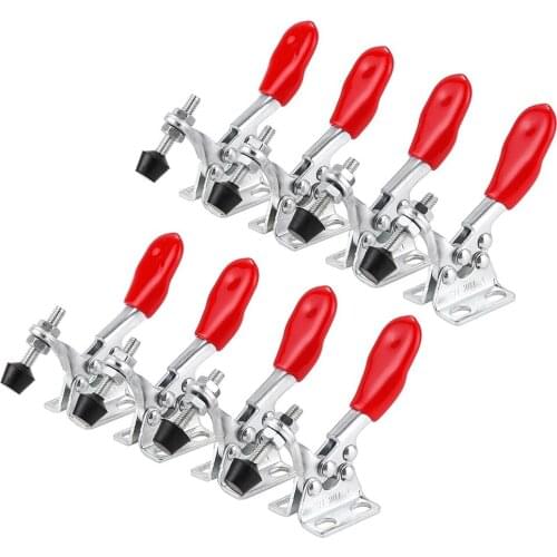 8Pcs Woodworking Clamps GH-201A Horizontal Toggle Clamp 27Kg/ 60Lbs Quick-Release Clip Carpentry Fixing Tool
