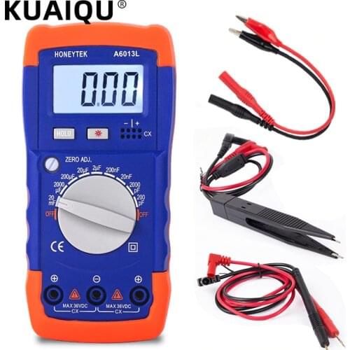A6013L LCR Meter Digital Capacitance Meter Tester Inductance Meter 200uF mF uF Circuit Gauge Capacitance LCR Meter Tester