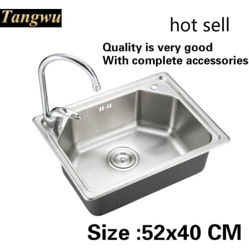 Free shipping Hot sell mini high quality luxury balcony kitchen single trough sink 304 food-grade stainless steel 520x400 MM