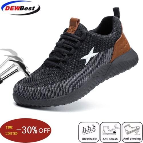 Safety Work Shoes For Men Steel Toe Cap Anti-smashing Working Boots Breathable Outdoor Construction Shoes Work Big Size 48