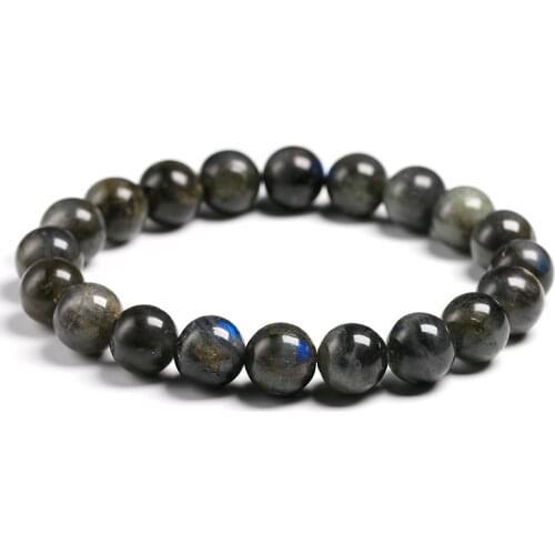 Natural Dark Grey Labradorite Stone bracelet Men Natural Stone Bracelets DIY Handmade Fine Jewelry for Woman Lovers Gift