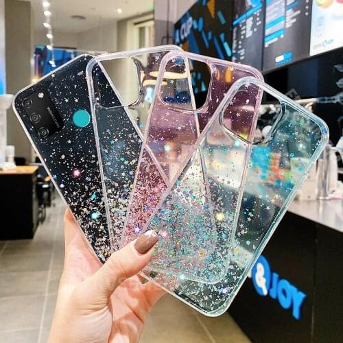 Girl Glitter Star Case for HUAWEI P30 P40 Lite E Pro Nova 7i 5T Y5 Y6 Y7 Y9 Prime 2019 Nova 5T 7i Clear TPU Diamond Cover