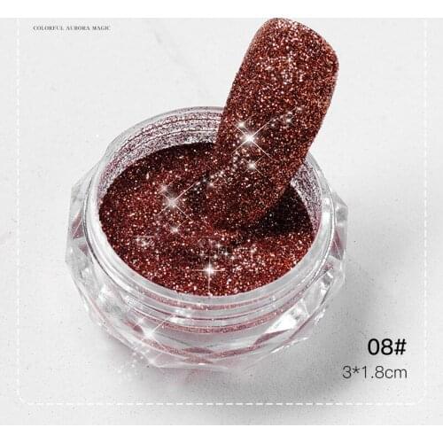 1Pot Holografic Solid Magical Nail Powder Rhinestone Holografic Dust Glitter Pigment DIY Nails Art Decoration
