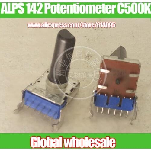 3pcs ALPS 142-type Horizontal Double Potentiometer C500K / Handle 18MMF / RK12L1210C1Y
