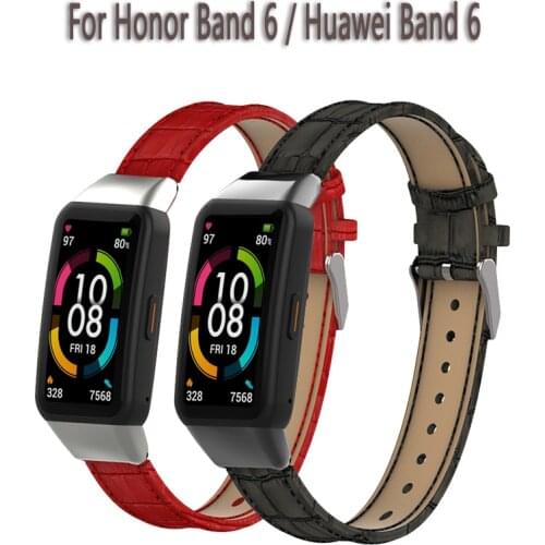 Leather Bracelet For Honor Band 6 Wristband Genuine Leather Replacement Watch Strap For Honor Band 6 Correa Accessories