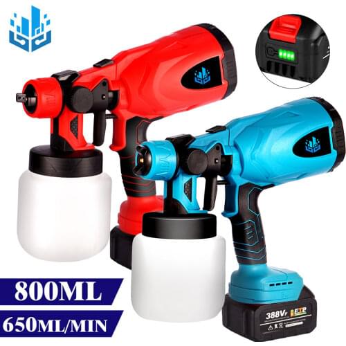 800ml Electric Spray Gun Electric Paint Woodworking Spray Gun Household Disinfection Spray Gun Paint Sprayer For Makita 18V