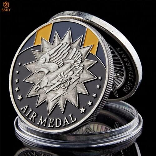 Rewards The Great Achievements Of Soldiers In The Air Flight Silver Plated Commemorative Challenge Coin Collection