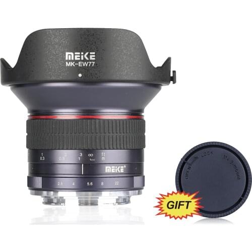 MEKE Meike 12mm F/2.8 Ultra Wide Angle Manual Foucs Prime Lens for Nikon N1/1 Mount APS-C Mirrorless Cameras+Free Gift