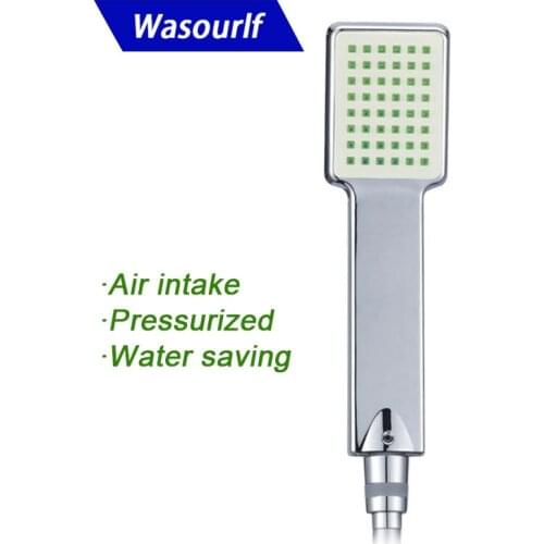 WASOURLF Hand Hold Shower Head Bathroom Water Saving Pressurized Hand Shower ABS Chrome Air Intake Bath Accessories Hotel Part