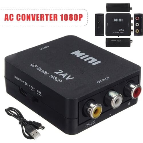 New Arrival 1080P Mini HDMI-compatibla to AV Converter Adapter Portable Video RCA Composite Adapters For PS2 PS3 HDTV