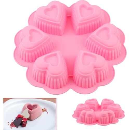 NEW Silicone Love Heart Mold Food Grade Siliconen Cake Bakeware Tool Baking For Cupcake Pudding Pastry Soap Cake decoration