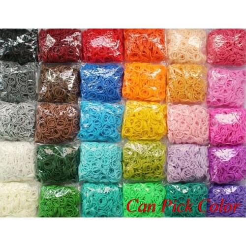 Wholesale ohsgn 600 bands+24 S-Clips/pack Elastic Rubber Candy Colorful Bracelet Loom Bands Multy DIY kids gift Silicone Refills