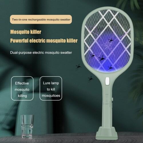 Rechargeable Mosquitos Racket Handheld Fly Swatter Mosquito Lamp Bug Summer Supplies with Insulation Protective Net