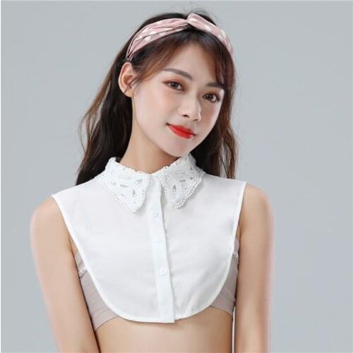 Linbaiway Women Autumn Fake Collar Korean Detachable False Collar Removable Blouse Lapel Collar Tie Women Clothes Accessories