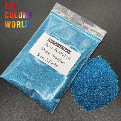 TCM0714 Turquoise Blue Color Metallic Luster Hexagon Shape Nail Glitter Nail Art Decoration Makeup Nail Gel Henna Handwork DIY