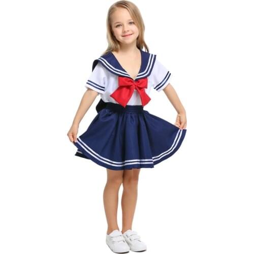 Umorden Girl Japanese Anime Sailor Moon Costume Cosplay Teen Girls Navy Sailor Uniform Halloween Costumes Dress