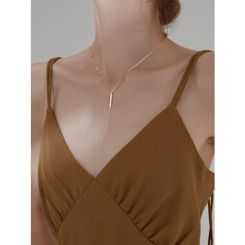 925 pure silver jewelry with collarbone chain DC sticks fashionable ins accessories daily jewelry for female wholesale