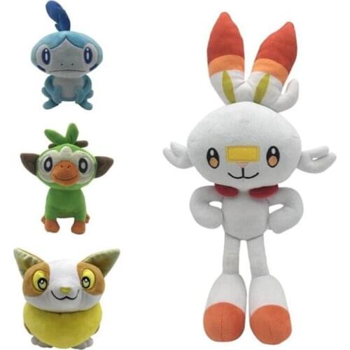 25-38CM Sword Shield Gosanke Sobble Grookey Scorbunny Plush Toys Monkey Rabbit Cartoon Game Dolls For Kids Children Gift
