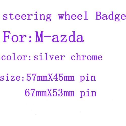 1pcs ABS Silver Chrome High Quality 3D V Logo Auto Steering Wheel Badge Emblem Sticker For Mazda Car Styling Accessories Decals