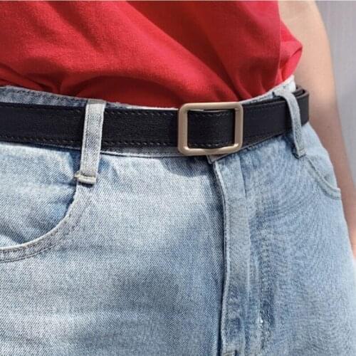 1PCS Casual Pin Buckle Decoration Fashion Popular Vintage Alloy Square Buckle Belt Ladies Leather Belt Hipster Accessories
