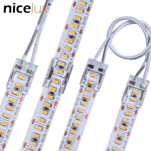 10pcs IP20 2pin FOB LED Strip Connector for 10mm High Density 30-600LEDs COB LED Strip Light Single Color Strip Connectors