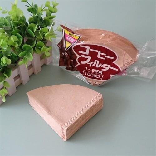 100 Pieces Japan Imports Wooden Hand V60 Drip Paper Coffee Filter 102 coffee strainer Bag Espresso Tea Infuser Accessories