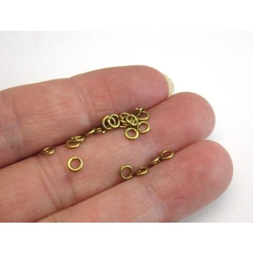 Brass jump rings 3.5x0.6mm Raw brass round jump ring earrings findings -30g R290