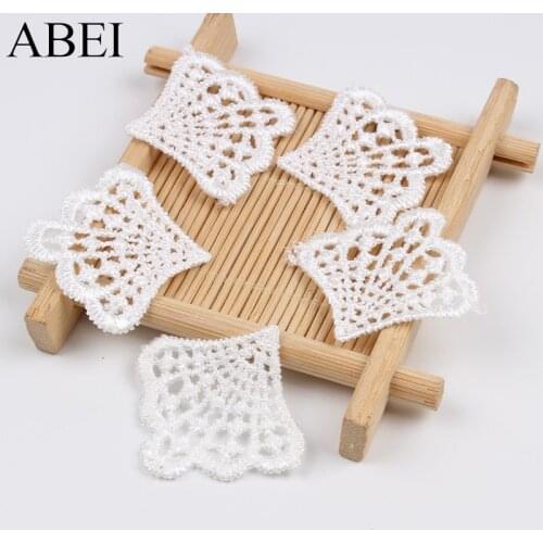 20pcs/lot Embroidered Lace Clothing Accessories White Sector Soluble Lace Embroidery DIY Garment