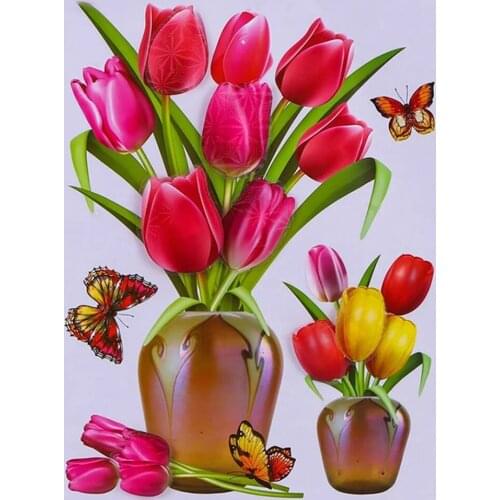3D simulation vase decoration wall stickers bedroom living room wall layout background wall self-adhesive refrigerator stickers