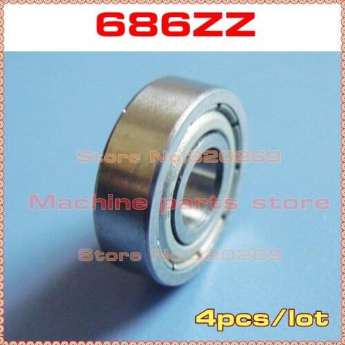 4pcs radial shaft ball bearing 686ZZ 6*13*5 6x13x5mm metal shield 686Z ball bearing