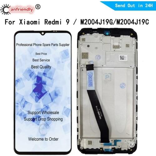 6.53" IPS LCD for Xiaomi Redmi 9 M2004J19G M2004J19C LCD Display+Touch Panel Screen Replacement Digitizer with Frame Assembly
