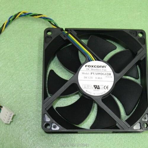 B28b Foxconn PVA092G12H 9225 92mm x 92mm x 25mm DC Brushless PWM Cooler Cooling Fan 12V 0.40A 4Wire 4Pin Connector for Dell HP