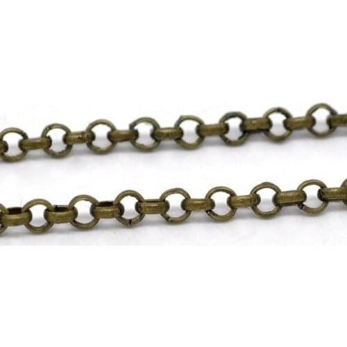 Free shipping!!!!3.2mm Bronze Tone Link-Opened Chain/Rolo chain fit necklace