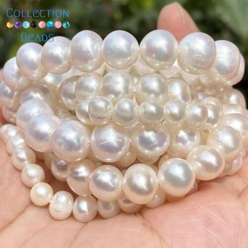 Natural Freshwater Pearl Beads High Quality Near Circle Shape Punch Loose Beads for Jewelry Making DIY Necklace Bracelets