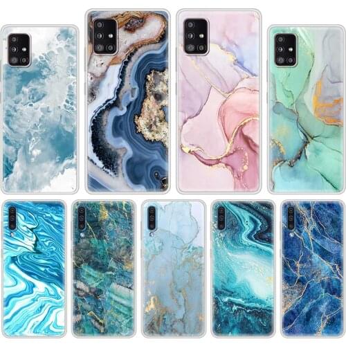 Phone Case For Samsung Galaxy A51 A71 A21s A31 A41 A11 M31 M30s M51 Translucent Soft Matte Mobile Covers Marble Pattern Art