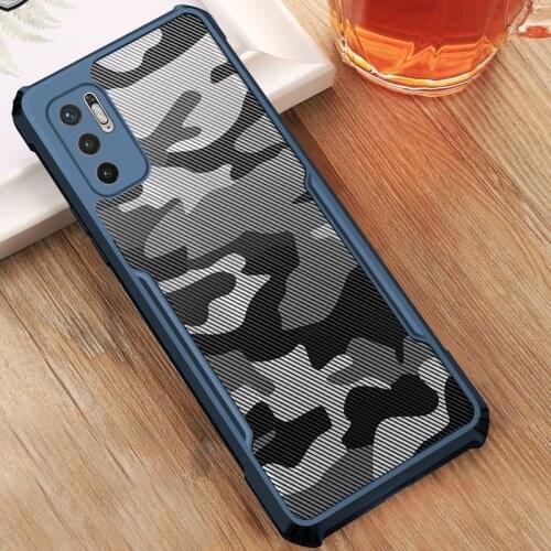For Xiaomi POCO M3 Pro Case Camouflage Acrylic PC+TPU Shockproof Airbags Armor Back Cover Shell For Redmi Note 10 5G Rzants