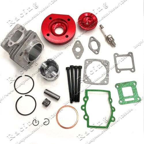 44mm Cylinder Assy Big Bore 44-6 Kit Set 2 Grooves For 47cc 49cc Mini Dirt ATV Pocket Bikes Minimoto