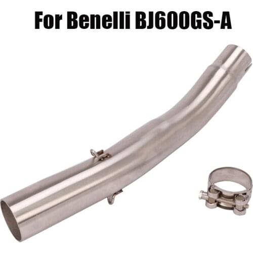 For Benelli BJ600GS-A Motorcycle Exhaust Middle Link Pipe Modified Connect Section Escape Tube Stainless Steel Slip On