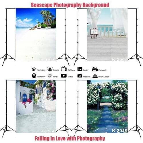 Beach Coconut Sea View Room Flower Wall Children Photography Background Cloth Photo Studio Props Wedding Photo Scene Backdrop