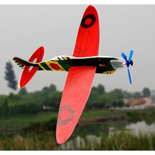 Hand Throwing Sliding Small Plane DIY Puzzle Small Making Toy Assembly Model Children Over 4 Years Old Easy To Assemble 12x12cm